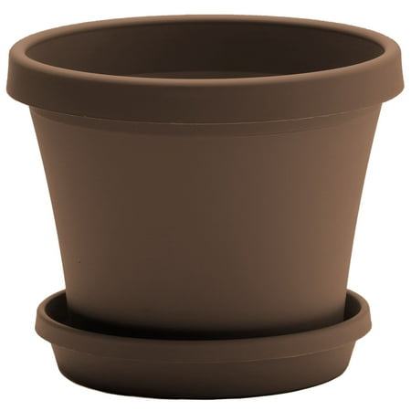 UPC 087404503146 product image for Bloem Terra Pot Round Planter: 14  - Chocolate - Matte Finish  Durable Resin  Tr | upcitemdb.com
