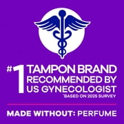Tampax Radiant Tampons Multipack, with LeakGuard Braid, Regular/Super, 38 Count