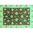 thumbnail image 1 of Ahgly Company Machine Washable Indoor Rectangle Oriental Turquoise Blue Traditional Area Rugs, 7' x 9', 1 of 4