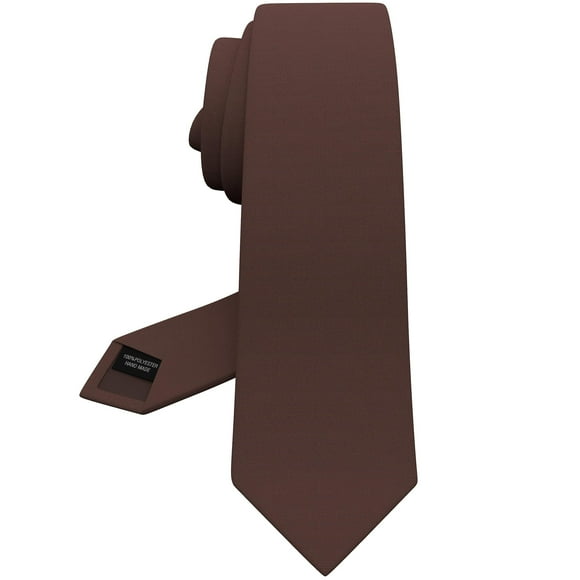 Chocolate Tie Premium Mens Gabardine Matt Necktie Tuxedo Coffee Brown Color Classic Solid Corbatas (Pecan Brown, Standard 2.75")