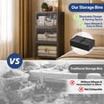 thumbnail image 6 of 18" W Collapsible Stackable 26Gal (105Qt) Storage Bins with Lids, 3-Pack Folding Plastic Storage Box with Doors for Home, Closet, Black (18" x 11" x 32"), 6 of 6
