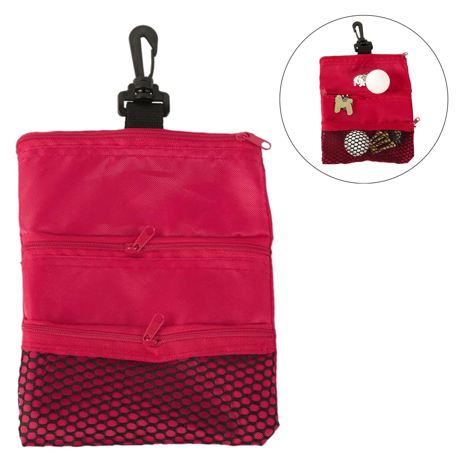 Golf Ball Bag Skull Style With Portable circular Zipper Polyester Mini  Waist Bag Storage 4 Ball Four Colors Golf Supplies