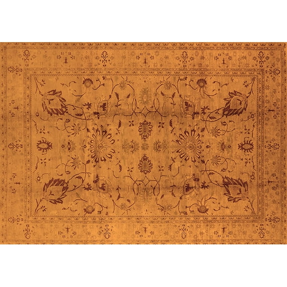 Ahgly Company Indoor Rectangle Oriental Orange Industrial Area Rugs, 2' x 5'