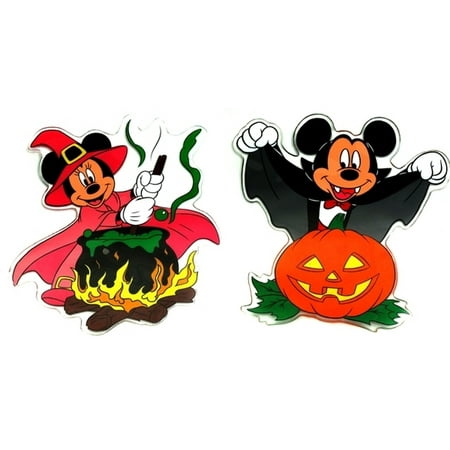 Disney Mickey and Minnie Halloween Window Jelz Set of 2