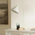 thumbnail image 5 of SAFAVIEH Nuka 22 in. Modern White Iron Table Lamp with White Shade, 5 of 7