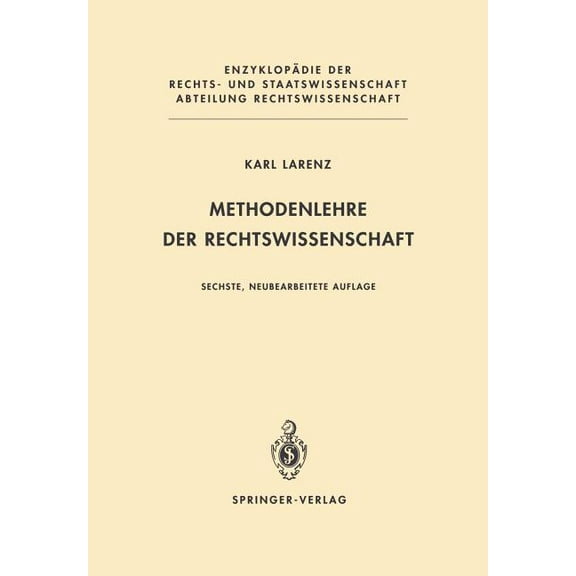 Methodenlehre Der Rechtswissenschaft, (Hardcover)