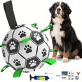 thumbnail image 1 of Pelota de fútbol para perros Amasiver de 23 cm, juguete interactivo de tira y afloja, 1 of 7