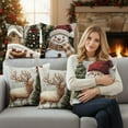 thumbnail image 6 of 4Pack Christmas Pillow Covers 18x18 Vintage Throw Pillow Cases Winter Hoilday Christmas Decoration Retro Farmhouse Couch Cushion Case for Chair Sofa Bedroom Living Room Home Decor, 6 of 9