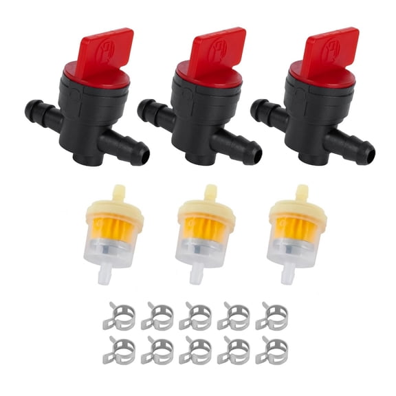 TAPDRA Fuel Filter Shut Off Valve Kit Plastic Clamps For John Deere Toro Snapper Lawn Mower Tractor Easy Install Use