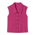 thumbnail image 5 of VBVC Women's Eyelet Embroidery Button Down Tank Top, Ladies' Peter Pan Collar Sleeveless Blouse, Casual Solid Color Summer Shirt For Women,Hot Pink,S-3XL, 5 of 7