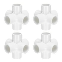 Uxcell Fitting 1" 6 Ways Connector Furniture Build Grade Pipe Coupling, White