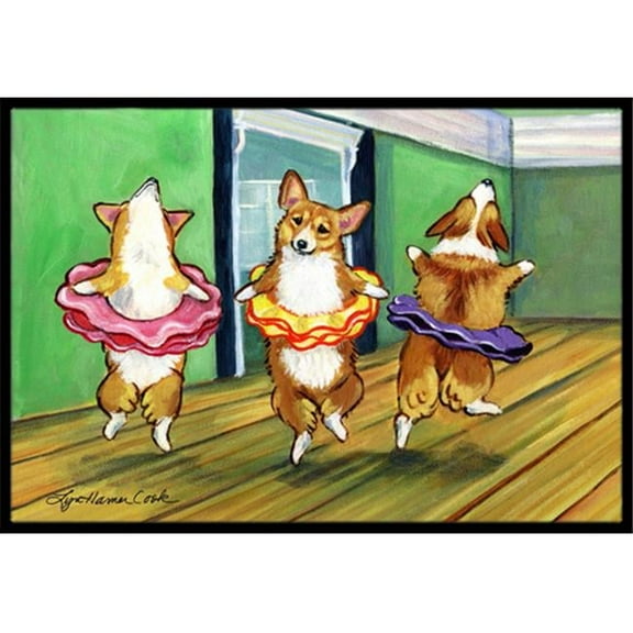 Carolines Treasures  Little Ballerina Corgi Indoor Outdoor Mat