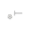thumbnail image 3 of 14K White Gold White Polished Flower Post Earrings, 3 of 5