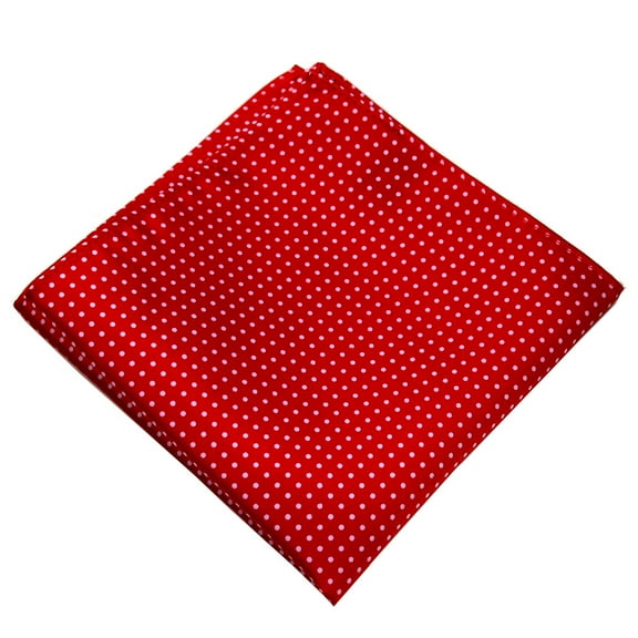 Mens Polka Dot Pocket Square Hanky Accessory - Red