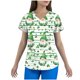thumbnail image 2 of Xuyuer Women's St. Patrick's Print Fashionable Casual V Neck T Shirts Casual Rolled Short Sleeve Side Split Summer Tops Loose Fit Print Graphic Tees Top Outfit for Casual, 2 of 5