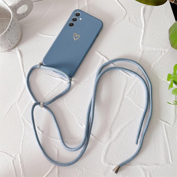Funda de teléfono de silicona con cordón cruzado para Samsung Galaxy A21S, A21, A20, A30, A50, A20S, A11, A42, A70, A13, A23, A14, A34, A54, A24, A12 QYM unisex
