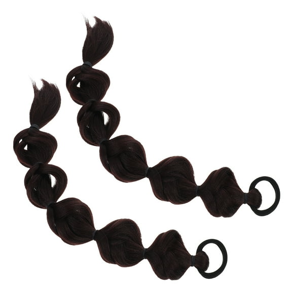 FRCOLOR 2pcs Bubble Braids Hair Extensions Polyester Boxing Braids Stylish Women Long Ponytail Extensions For Home Gatherings Festivals