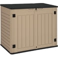 thumbnail image 2 of DWVO Outdoor Storage Shed 27 cu ft Resin with Brown, 2 of 7