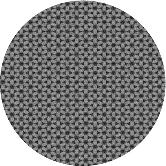 Ahgly Company Machine Washable Indoor Round Transitional Gunmetal Gray Area Rugs, 7' Round
