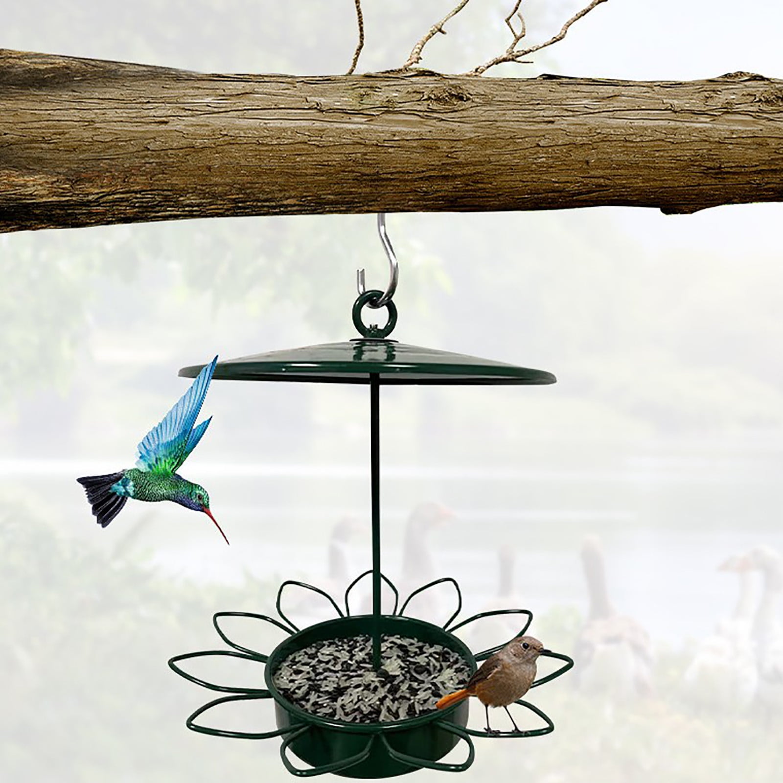 EUDIDV Suet Bird Feeder Metal Bird Feeder Outdoor Hanging Feeder Leaking Holes Garden Decorat Hanging Feeder Avian Feast Station