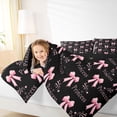 thumbnail image 3 of Manfei Princess Bowknot Twin Comforter Sets For Girls,Pink Dreamy Bow Print Bedding Set For Kids,Black Reversible,2 Pieces, 3 of 7