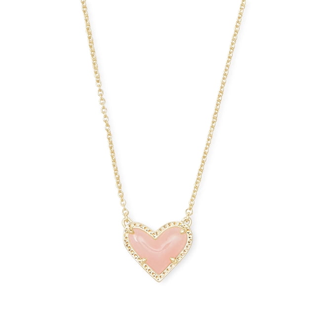 Collar Kendra Scott Ari Corazón de Cuarzo Rosa Chapado en Oro de 14k