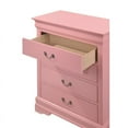 thumbnail image 4 of Pemberly Row Transitional 4-Drawer Solid Wood Bedroom Chest in Pink, 4 of 5