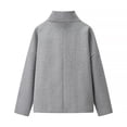 thumbnail image 4 of Drovellove Women's Double Breasted Wool Coat with Stand Collar | Loose Fit Long Sleeve Button Jacket for Casual Daily Wear, Layering Over Sweaters or Dresses, 4 of 4
