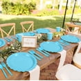 thumbnail image 6 of Inadays 175Pcs Disposable Party Supplies Includes Blue Paper Plates Cup Napkins Forks Spoons Knives, Dinnerware Set for Garden Party Birthday BBQ Baby Shower Wedding, Serve 25 Guests, 6 of 7