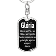thumbnail image 5 of Catholic Glory Be Portuguese Swivel Keychain Dog Tag Stainless Steel or 18k Gold, 5 of 10