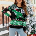 thumbnail image 4 of Rovga Casual Christmas Snowman Pullover Knitwear Fall Winter Cartoon Christmas Knitted Sweater Women Trendy Streetwear, 4 of 7