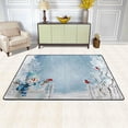 thumbnail image 2 of SKYSONIC 36x24in Christmas Snowman Area Rug, Bullfinches Winter Non-Slip Floor Carpet for Indoor Living Dining Room Bedroom, 2 of 7