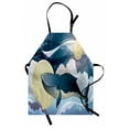 thumbnail image 1 of Whale Apron Cartoon Style Huge Whale Flies over the Night Clouds with Other Planets, Unisex Kitchen Bib Apron with Adjustable Neck for Cooking Baking Gardening, Night Blue and White, by Ambesonne, 1 of 3