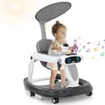 thumbnail image 1 of Andador Para Bebé 4 En 1 Con Ruedas, Portátil, Plegable, Para Bebés De 7 A 18 Meses, Con Reposapiés Extraíble, Volante Y Música, Ajustable, Color Gris.(A), 1 of 8