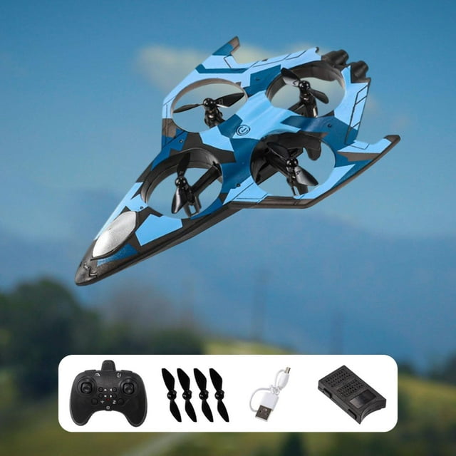 Avión RC de control remoto, avión ligero y portátil, modelo de de , helicóptero para niños, adolescentes, principiantes, adultos, regalos Azul