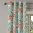 thumbnail image 3 of Ambesonne Vintage Grommet Curtain, Butterfly Retro Flowers Art, 50"x63", Pale Teal Umber and Salmon, 3 of 5