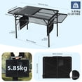 thumbnail image 2 of Portable Solar Camping Grill Table with USB, Type-C & DC Outlets, Folding Design, 2 Side Shelves, Outdoor Tailgate Table, 2 of 9