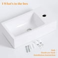 thumbnail image 6 of Bathroom Corner Sink, 18”x10" Small Ceramic Hand Wash Basin Sink Wall Mount Bathroom Cloakroom Right Hand, 6 of 17