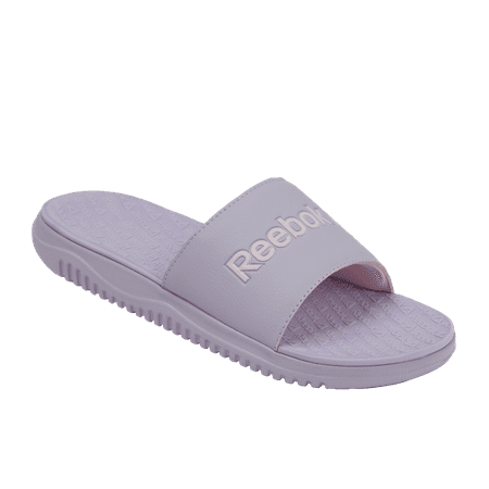 Reebok dual density slip-on comfort slide, hazel and barley pink, (women's)