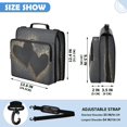 thumbnail image 3 of Zipper Binder with Shoulder Strap 2 inch 3 Ring Waterproof File Folder Organizer Bag 500 Sheet Black Hearts with Gold Glitter, 3 of 8