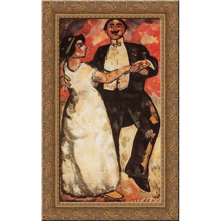 Argentine Polka 17x24 Gold Ornate Wood Framed Canvas Art by Malevich, Kazimir