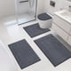thumbnail image 1 of MeyJey Juego de 4 Tapetes de Baño, Tapetes de Baño, Tapete de Baño de Microfibra Antideslizante, Ultra Suave, con Contorno en Forma de U, Tapete de Baño para Baño, Ducha en el Suelo, Gris Oscuro, 1 of 15