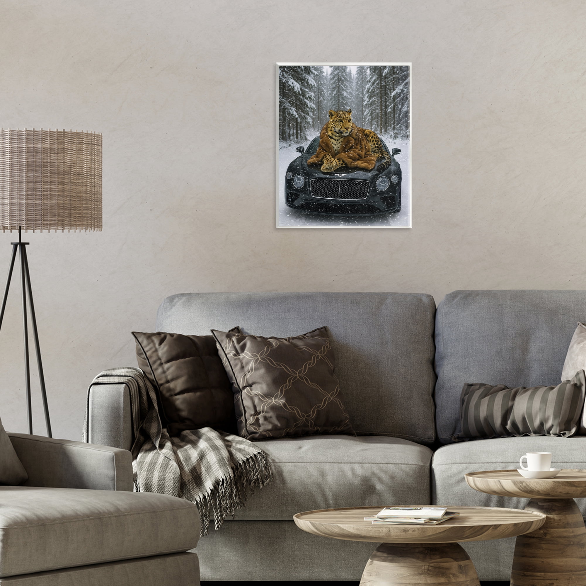 Stupell Industries Luxurious Leopard Winter Woods Wall Plaque Art, design by Grotto Studios