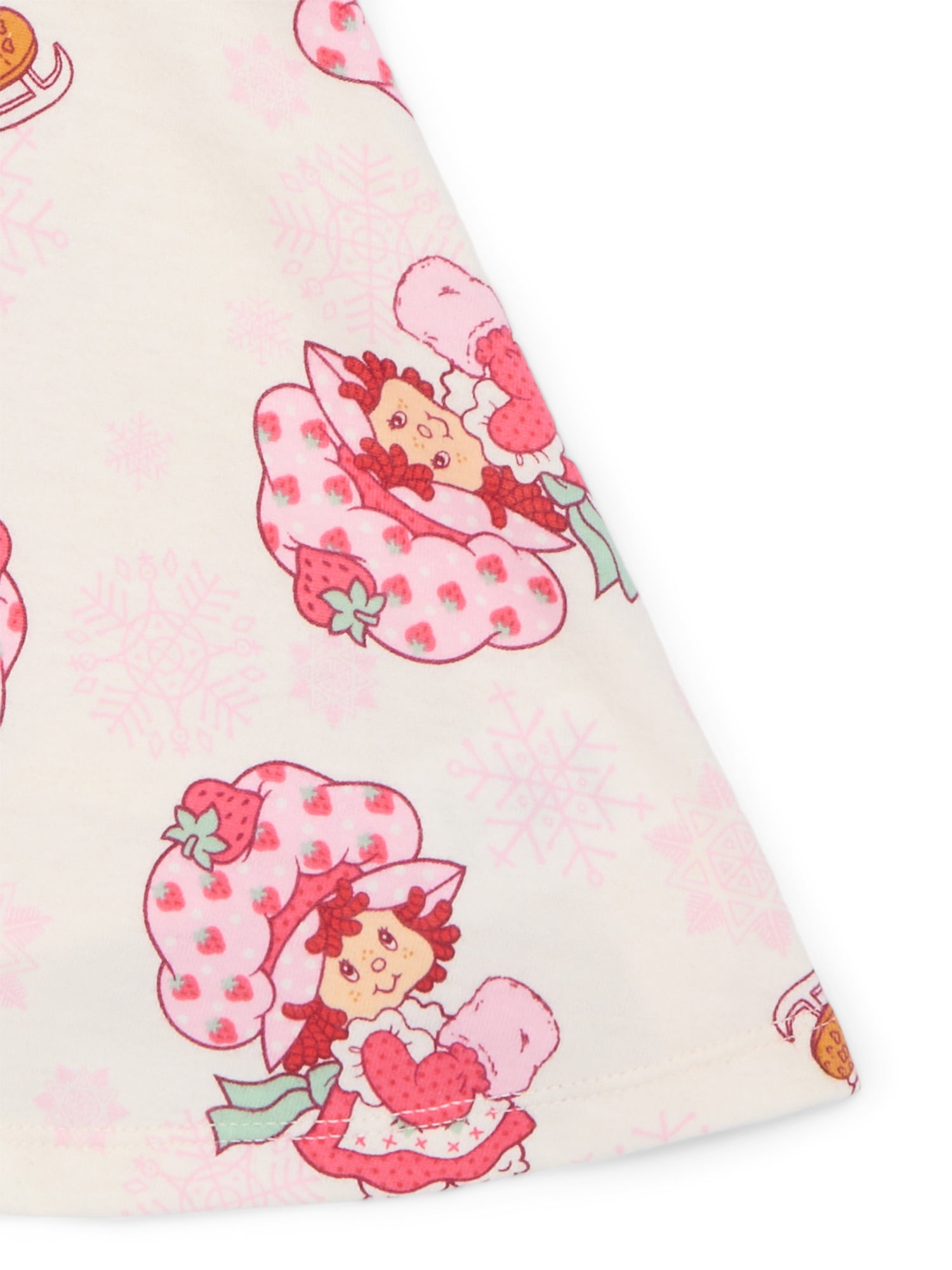 Strawberry Shortcake Toddler Girls Long Sleeve All Over Print Dress, Sizes 12M-5T