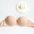 thumbnail image 6 of VISALY Strapless Push Up Bra Anti-Slip Seamless Bralette Soft Underwire Support Everyday Underwear Lightly Lined Underwire Bra for Women with Convertible Straps Supportive Tube Top Pink S, 6 of 9