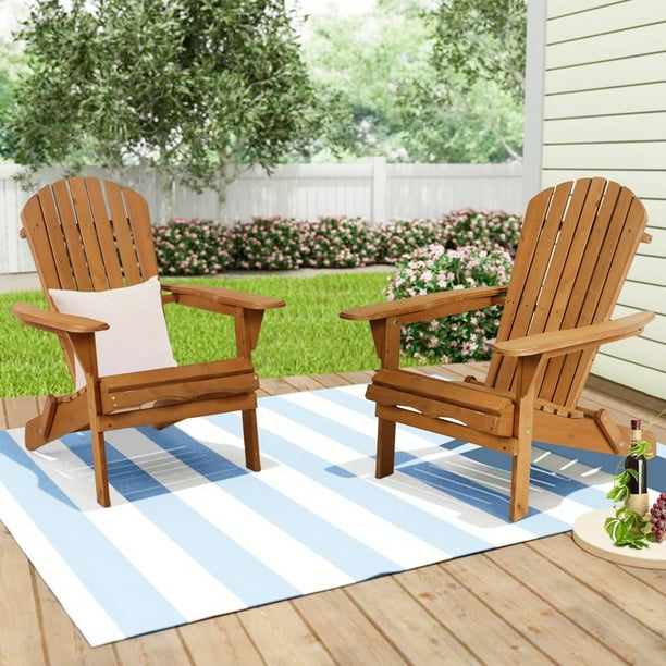NiamVelo Outdoor Adirondack Chairs Set of 2, Folding Lounger Chair for