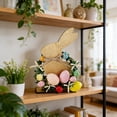 thumbnail image 7 of AZXY Easter Decorations, DIY Wooden Bunny Figurine with Wreath & Easter Eggs Set, Glittered Tabletop Centerpiece for Home Office Indoor Party, Festive Holiday Gift for Kids & Spring Decor, 7 of 7