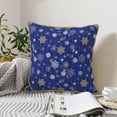 thumbnail image 6 of Haiem Golden Snowflakes Royal Blue Print Velvet Soft Solid Decorative Square Throw Pillow Covers Set with Elegant Piping Christmas Cushion Case for Sofa Bedroom Car-16"x16", 6 of 8