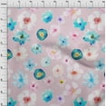thumbnail image 3 of oneOone Viscose Jersey Fabric Flower Watercolor Printed Craft Fabric BTY 60 Inch Wide, 3 of 5