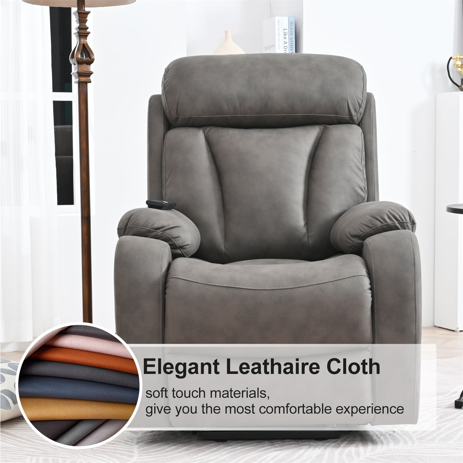 Resenkos Massage Recliner Chair, Fabric Recliner Sofa Home Theater Seating with Lumbar Support, Power Lift Recliner Chair for Living Room, Brown-1 Resenkos Massage Recliner Chair, Fabric Recliner Sofa Home Theater Seating with Lumbar Support, Power Lift Recliner Chair for Living Room, Brown-1